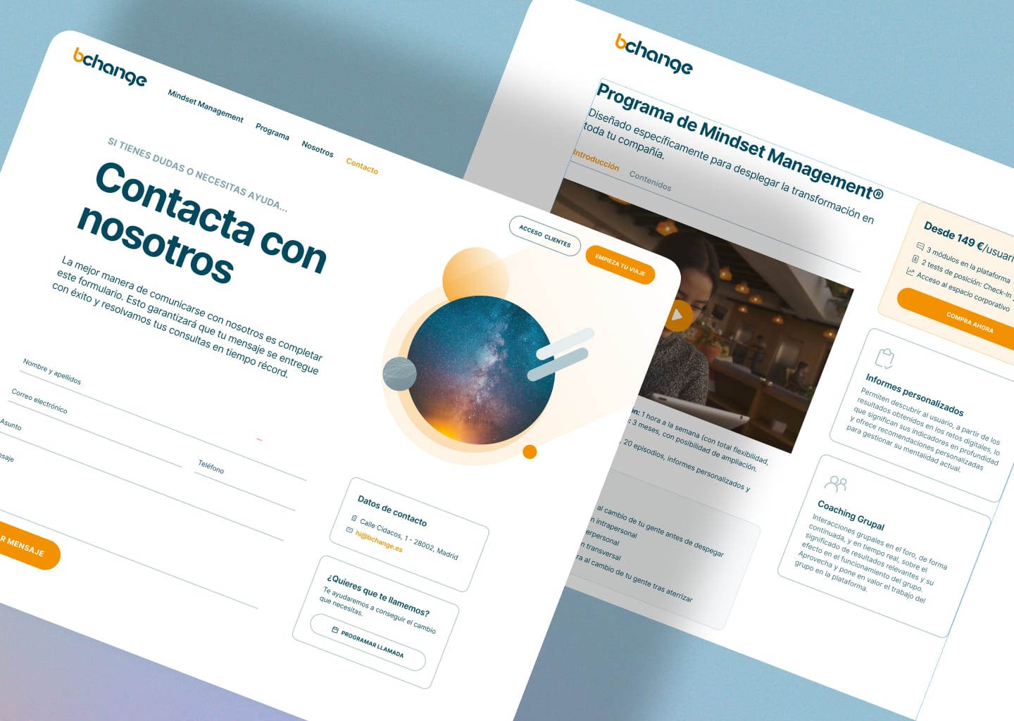 Web comercial: ventas y contrataci&oacute;n del programa.