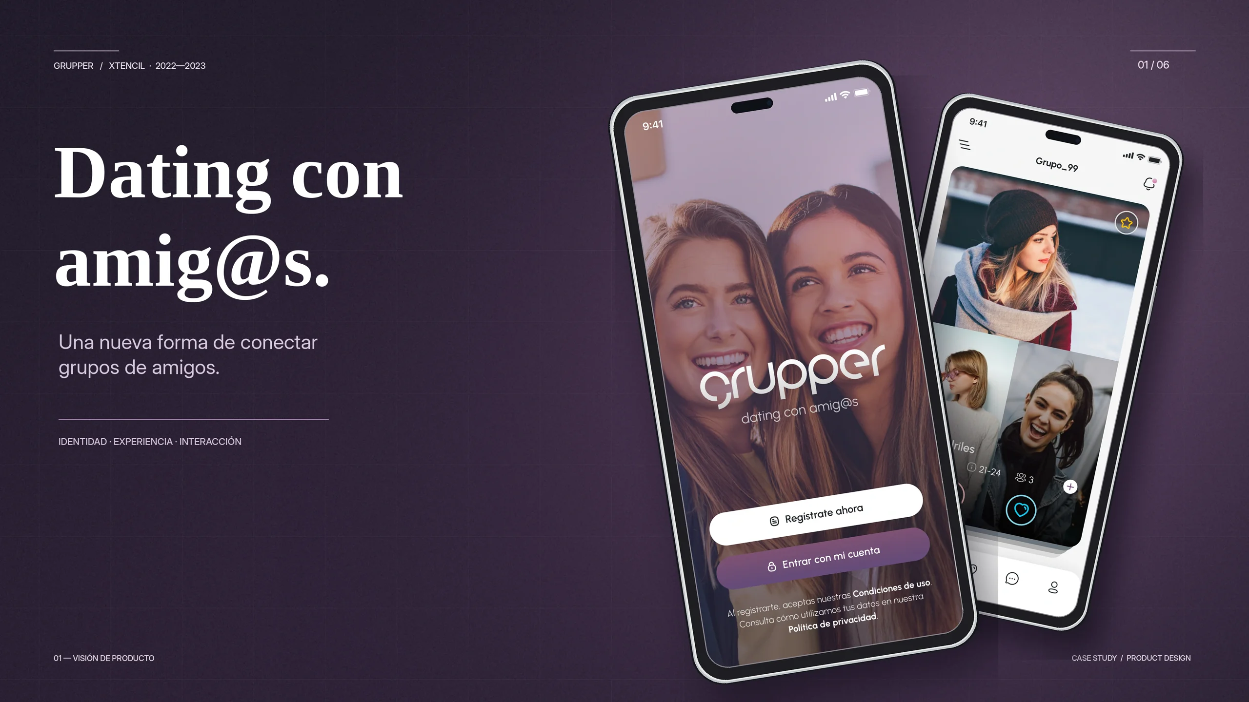 Detalle de creación y gestión de grupos de amigos