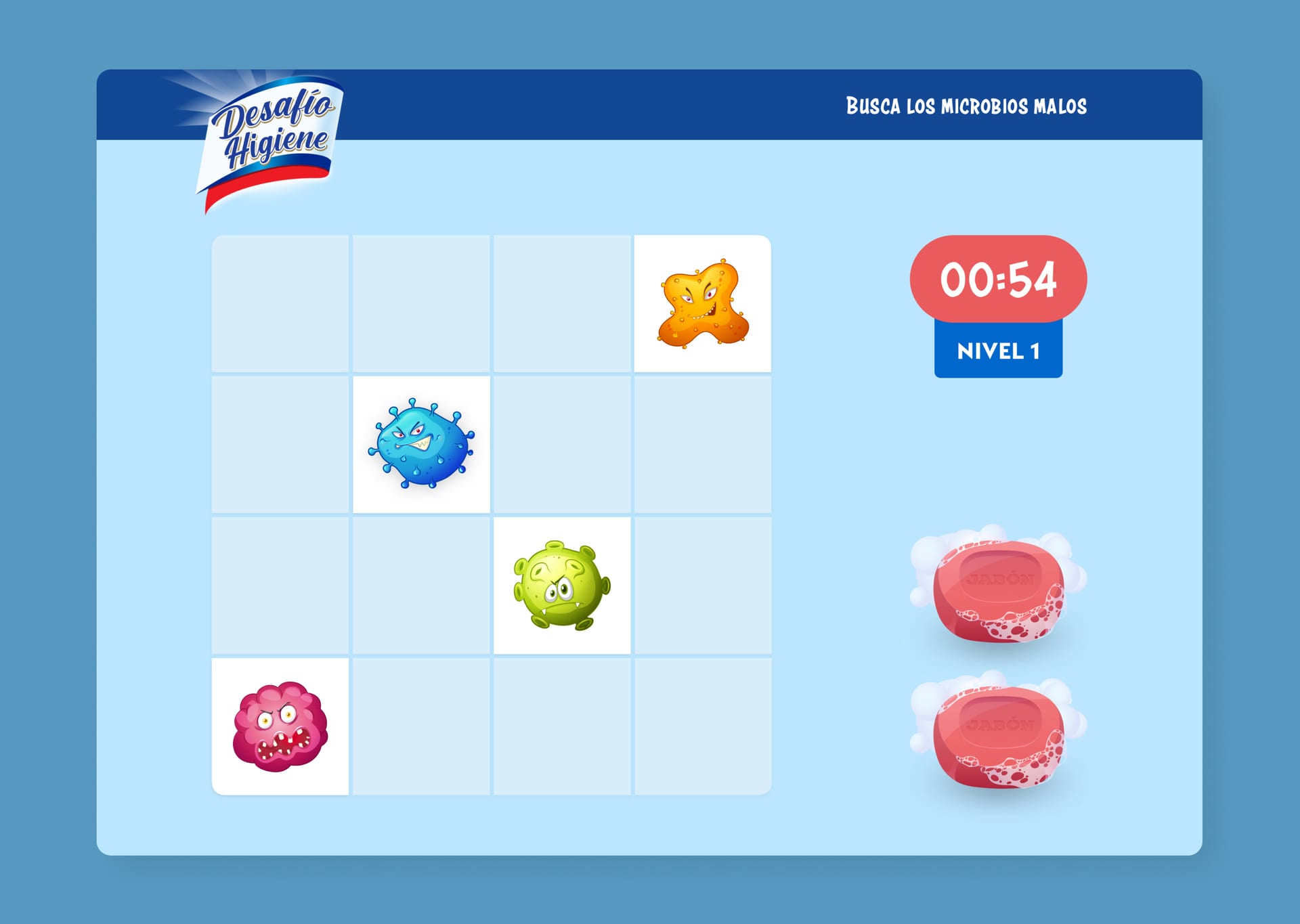 Captura de juego interactivo sobre higiene y salud