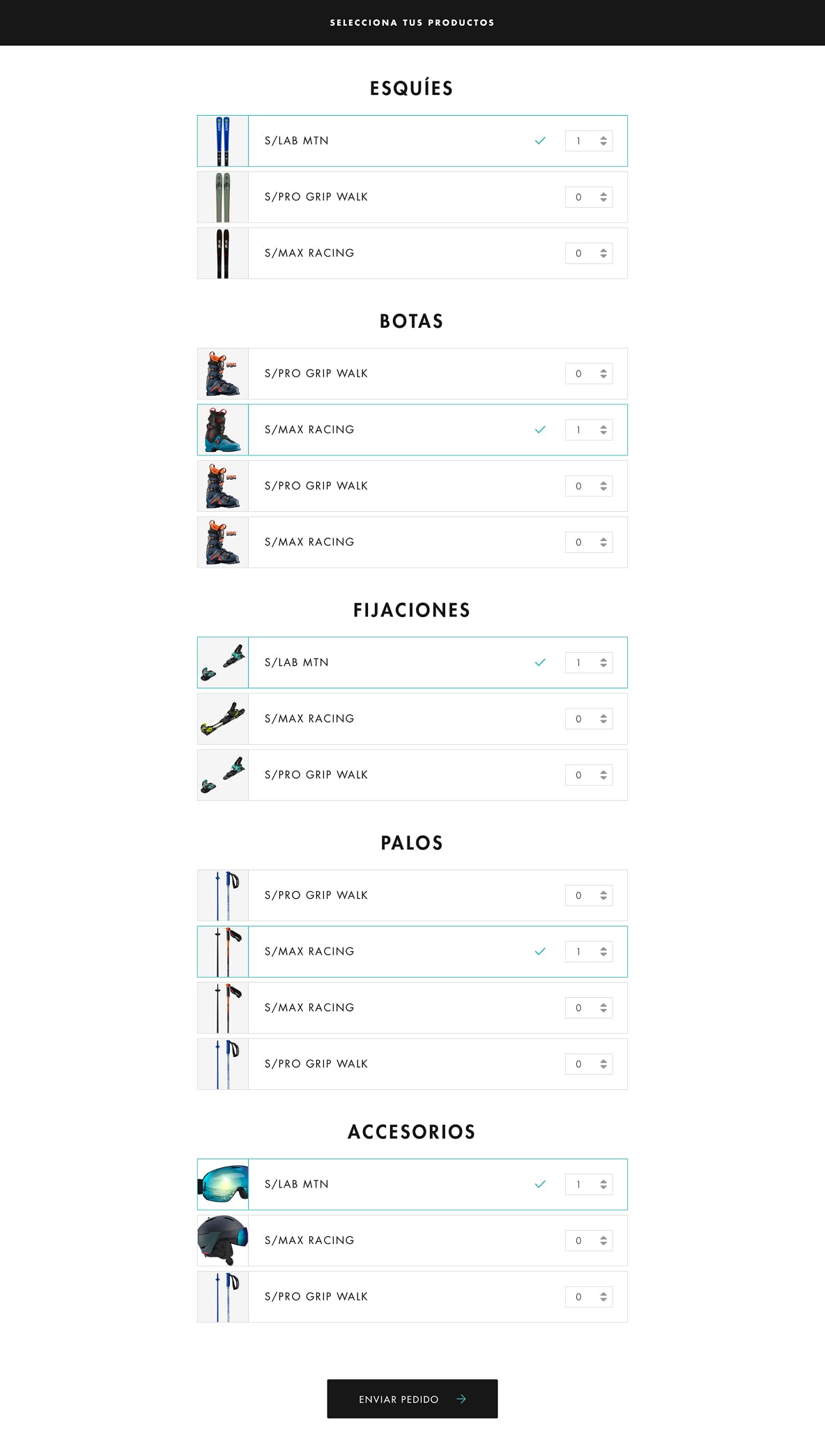 Shop: checkout para la compra de productos