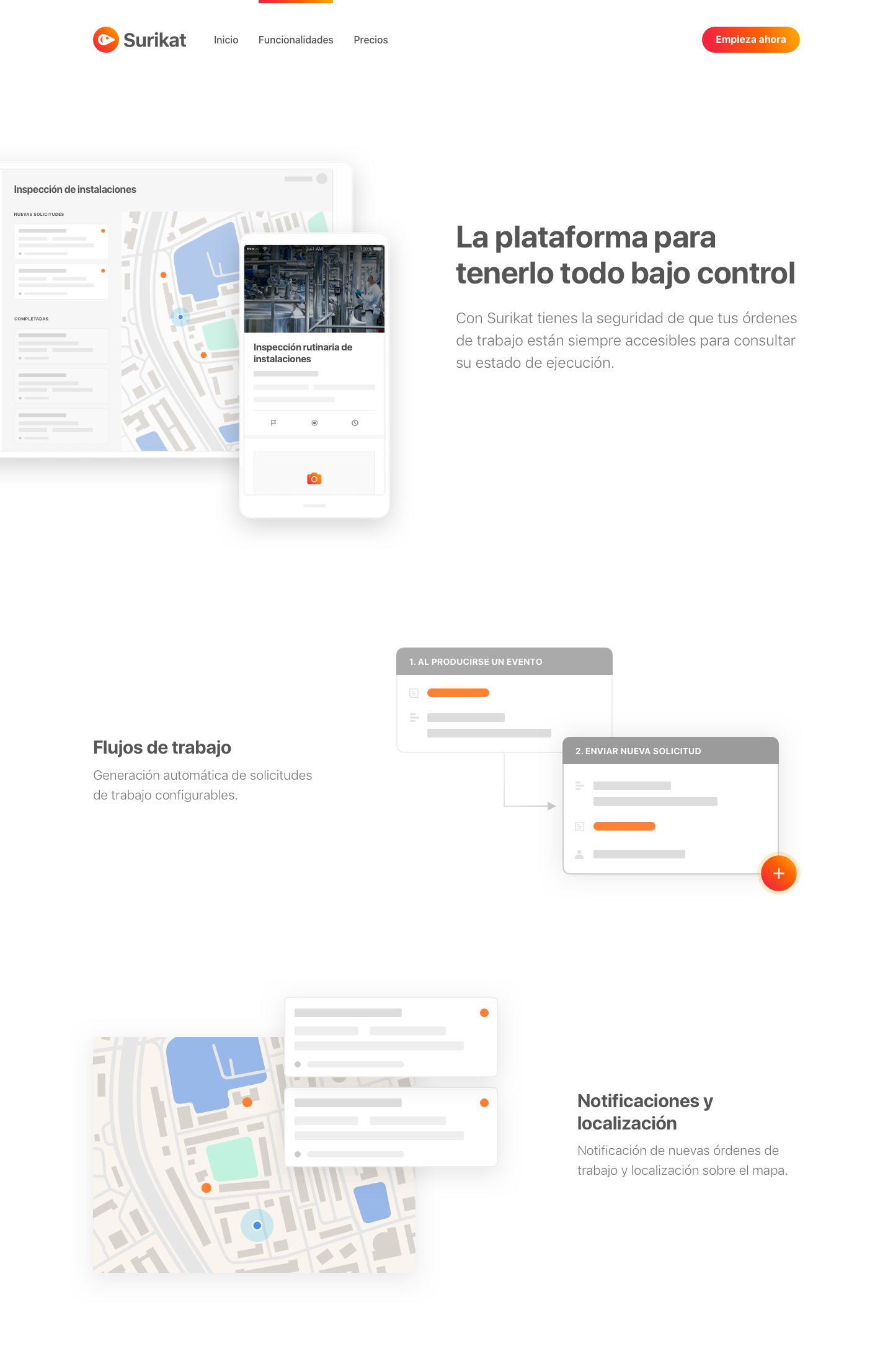 Pantalla principal de la plataforma