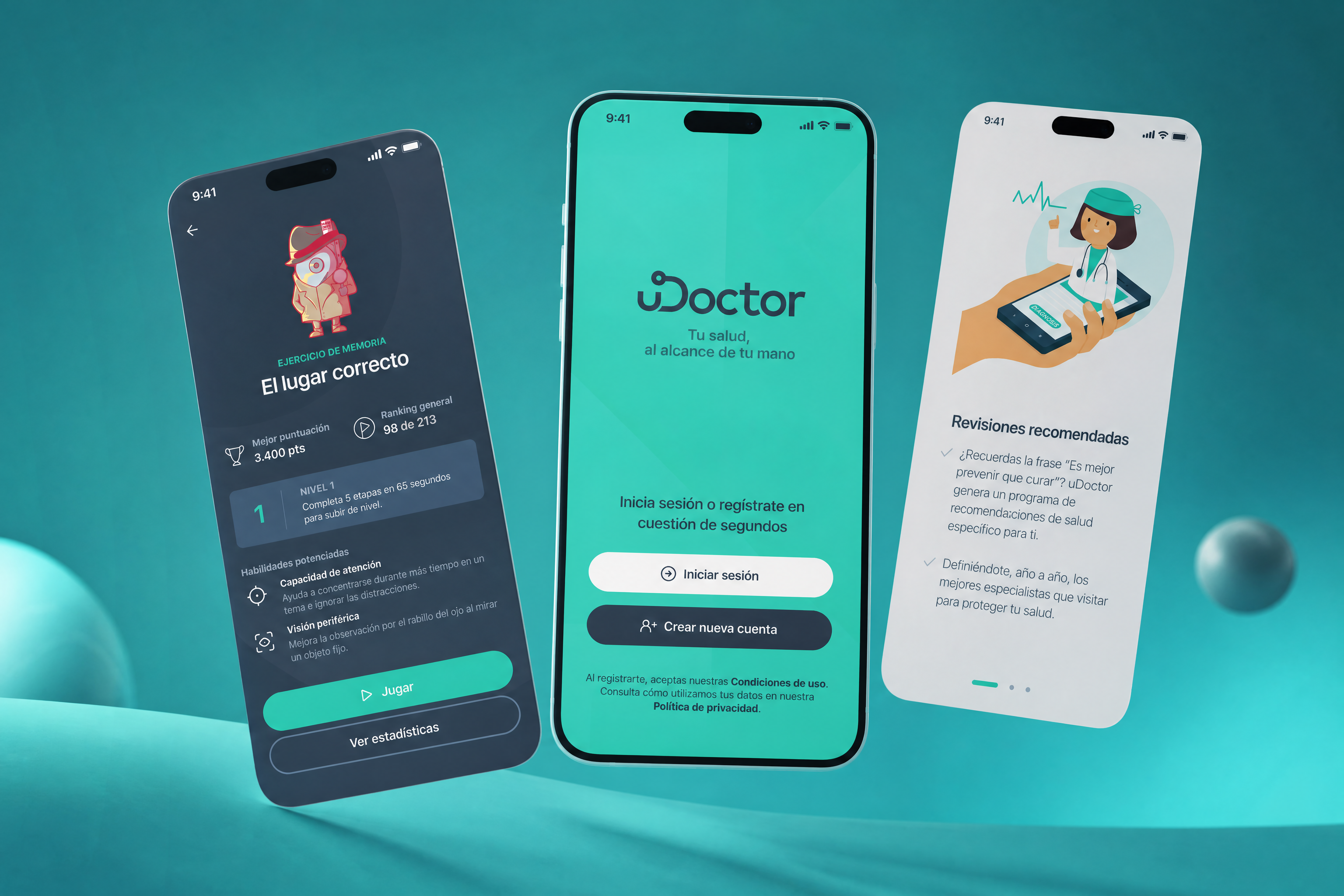 Mockup en dispositivo tablet para la app de telemedicina.